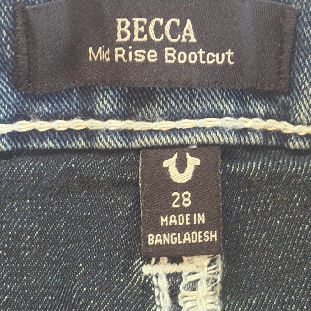 True Religion Becca Bootcut Jeans Womens 28 Medium Wash Mid Rise Y2K Flare Denim - Picture 12 of 16